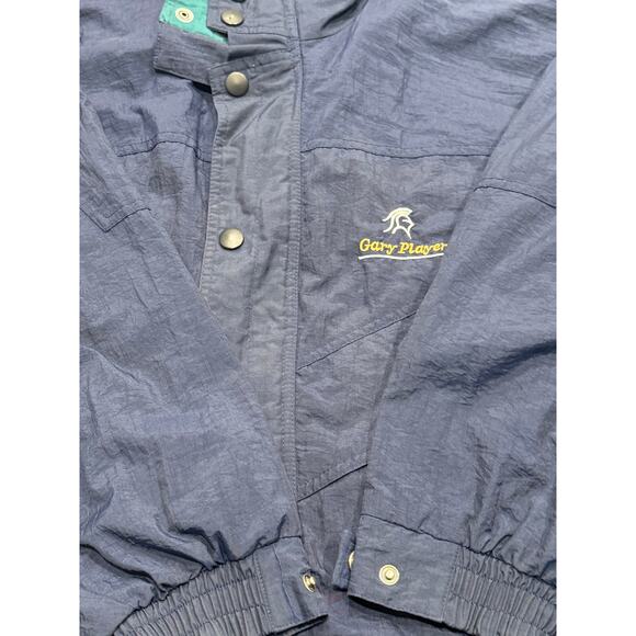 Gary Player Black Knight Men's Golf Windbreaker Jacket Size L Blue Multi Pocket - Picture 9 of 12